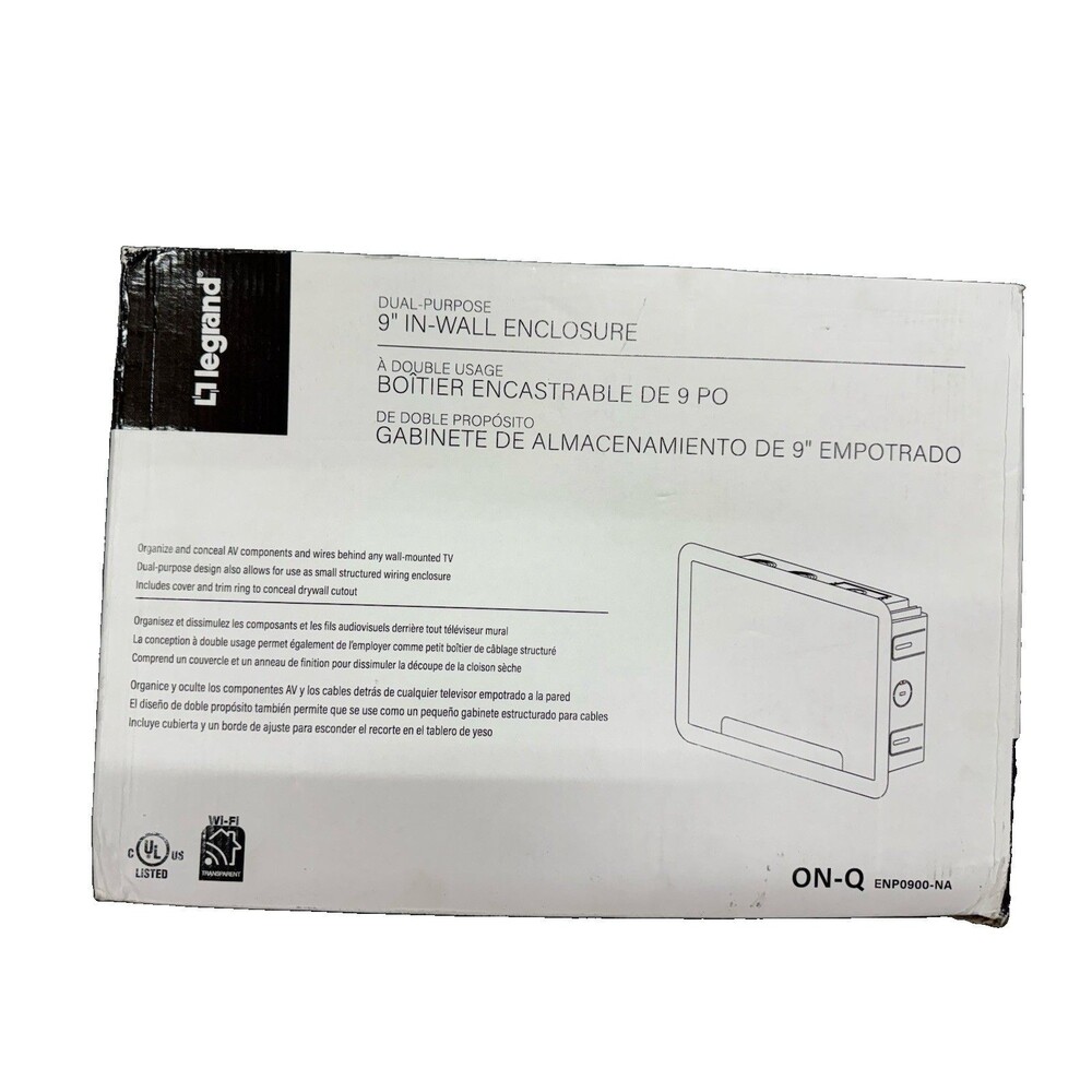 (A6) Legrand On-Q ENP0900-NA 9” Dual Purpose In-Wall AV Enclosure TV Media Box